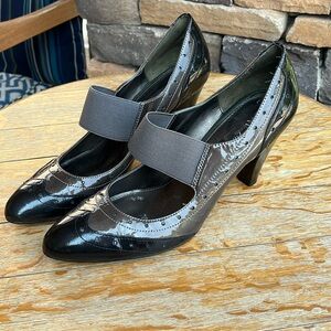 Patent Leather Ruby & Bloom LANEY black and gray Pumps heels. Made in Italy
